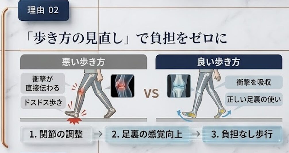 あしらく歩きのイメージ